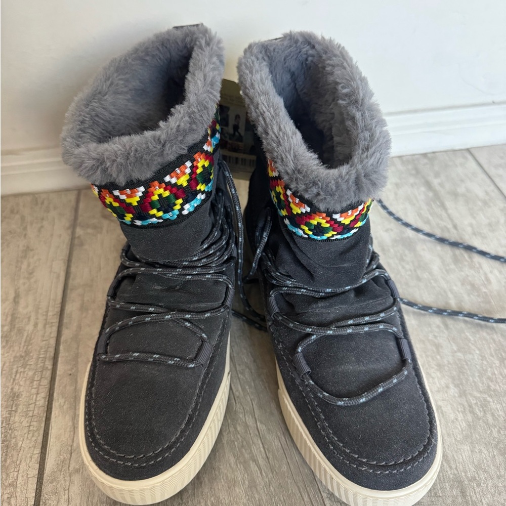 Toms Charcoal women Boots with Multicolor Trim